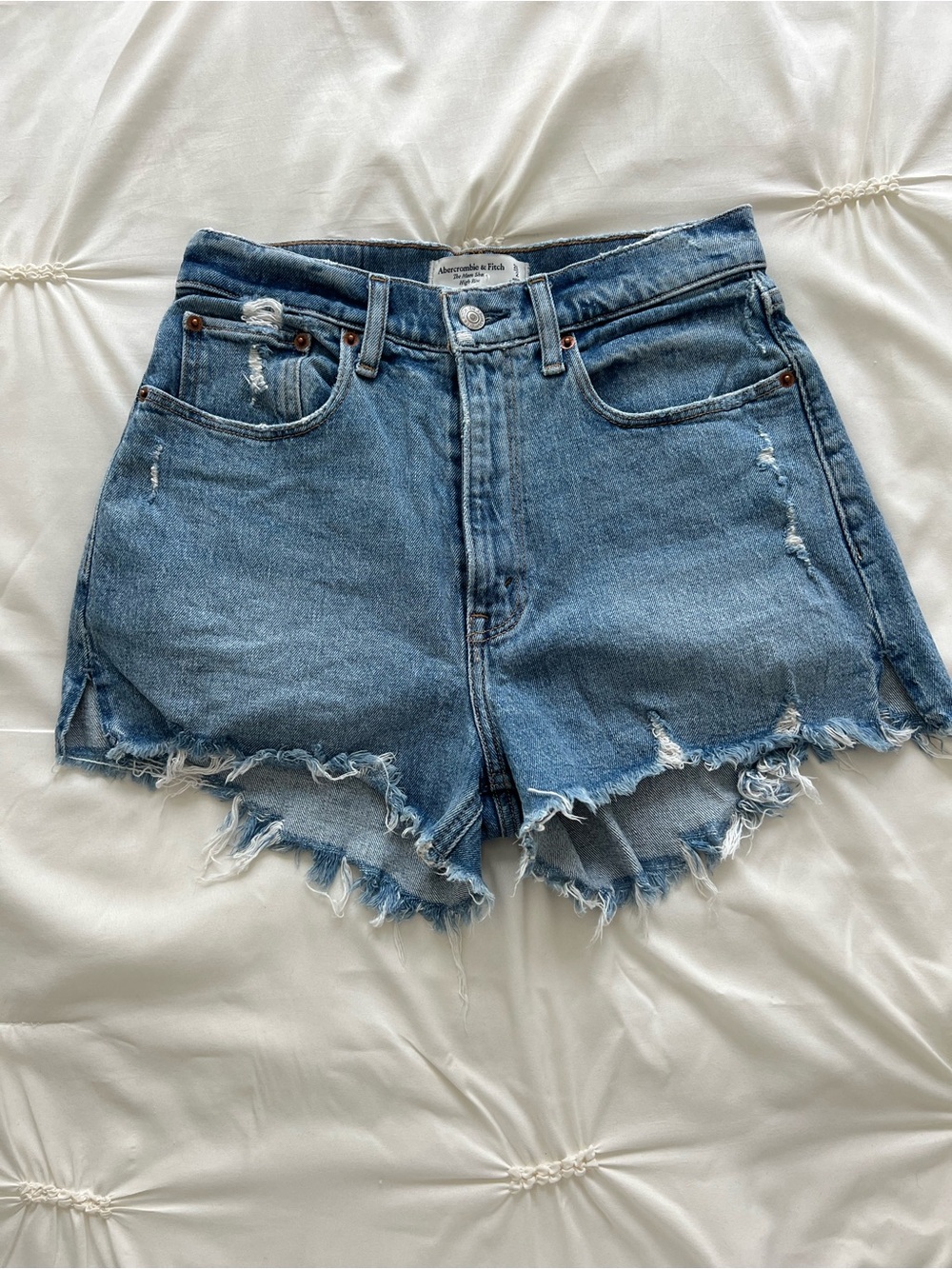 Abercrombie & Fitch Blue Distressed Denim Cutoff Shorts
